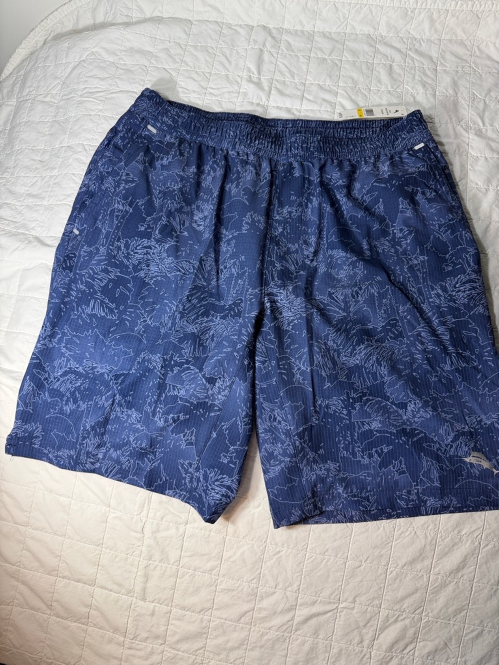 Tommy Bahama Navy Tropical Print Swim Trunks